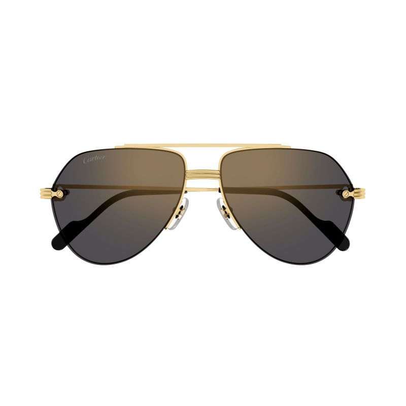 Cartier Sunglasses Gold Frame with Grey Lenses for Men CT0427S , Hassan